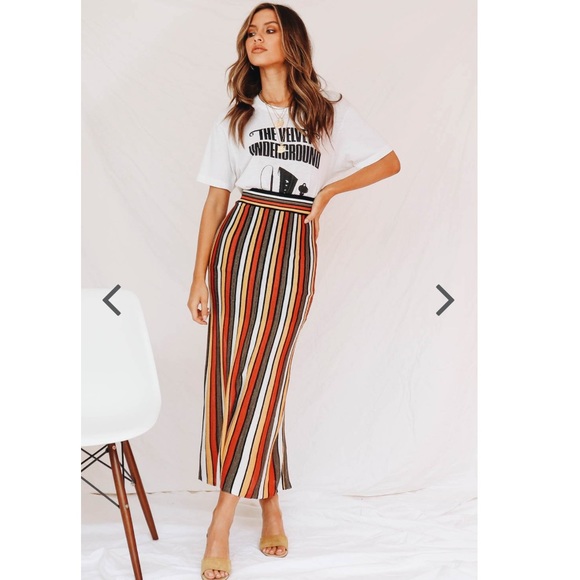 Zara Dresses & Skirts - Verge girl striped midi skirt